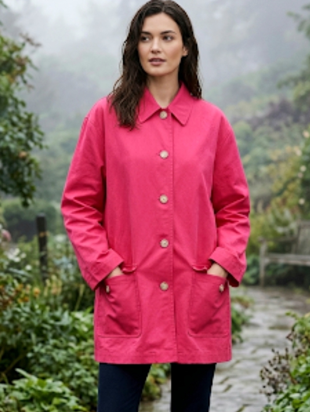 J. Crew Perfect Mid Length Raicoat Salmon Pink Size Large